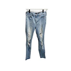 Hollister High Rise Super Skinny Jeans Size 28 x 29 Light Wash Distressed